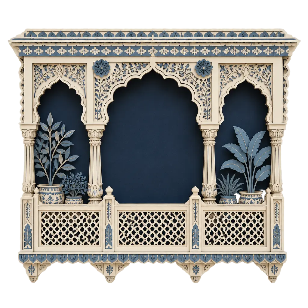 Paper-cut balcony arches